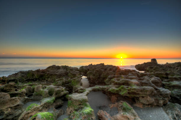 Rocky Beach, Jupiter FL stock photo