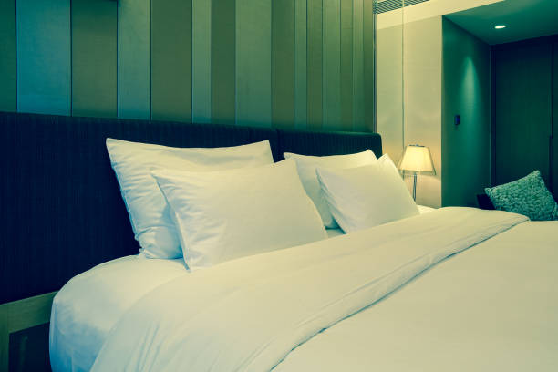 istock Elegant and comfortable bedroom interior 850978818