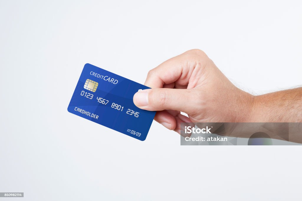 Carte de crédit pour le portefeuille bleu homme - Photo de Carte de crédit libre de droits