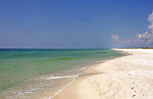 istock pensacola beach white sand clear calm water 850986530