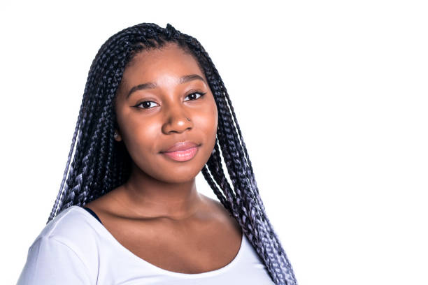 istock Beautiful young african woman posing isolated over white 850986616
