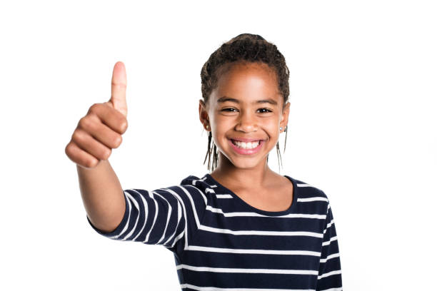 istock Adorable african little girl on studio white background 850988372