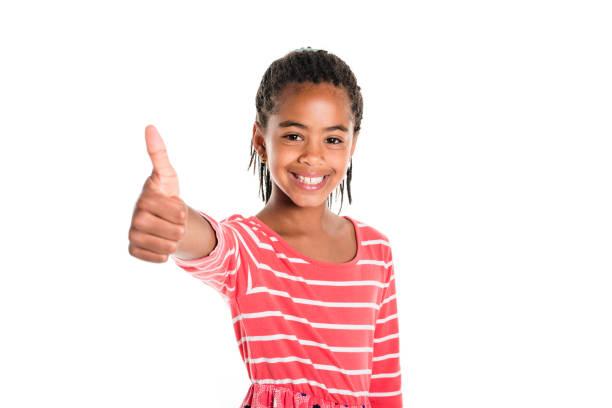 istock Adorable african little girl on studio white background 850991670