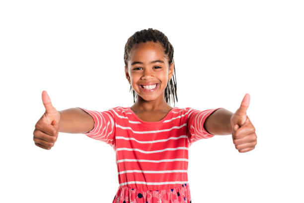 istock Adorable african little girl on studio white background 850991774
