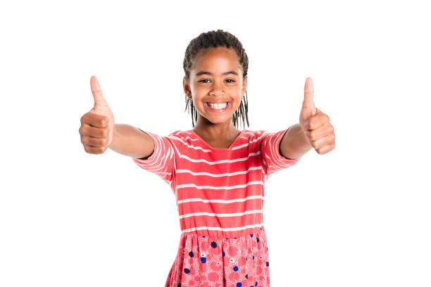 istock Adorable african little girl on studio white background 850991912