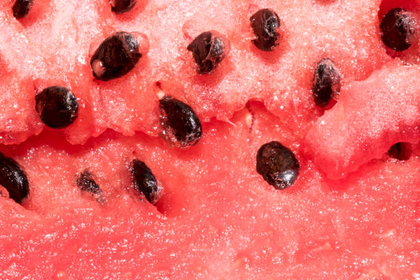 istock Close-up red fresh watermelon with black seeds 850994482