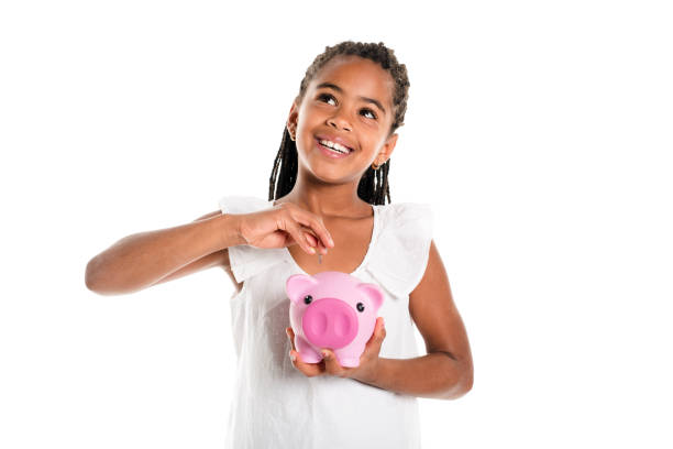 Adorable african little girl on studio white background