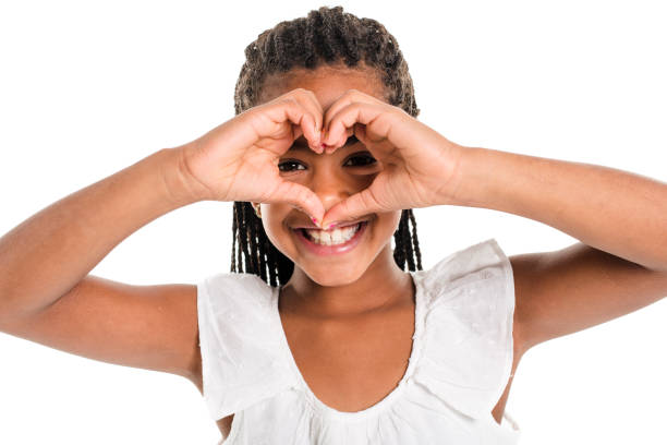 istock Adorable african little girl on studio white background 850996328