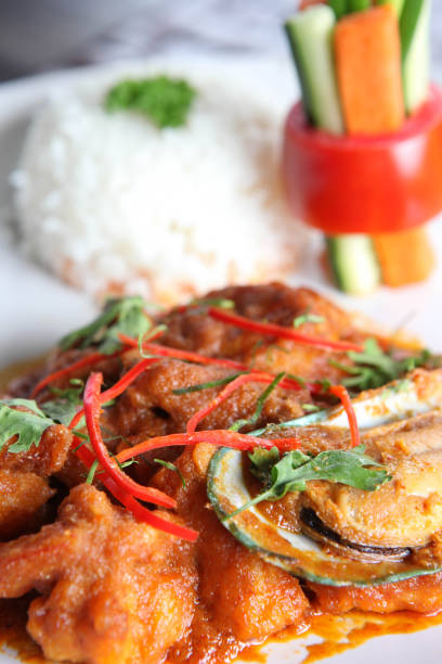 istock Fried spicy seafood Jasmine rice 850996792