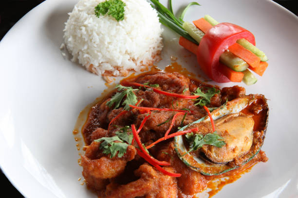 istock Fried spicy seafood Jasmine rice 850996816
