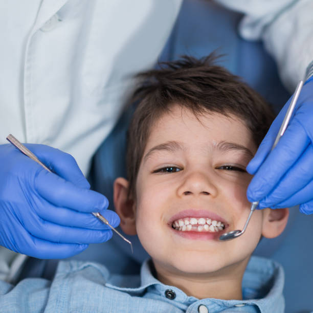 istock Little boy at regular dental check-up 851021294