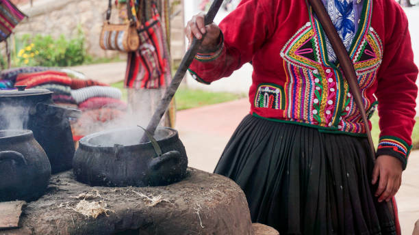 istock A Quechuan woman demsontrates alpaca wool weaving 851021774
