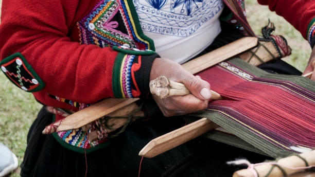 istock A Quechuan woman demsontrates alpaca wool weaving 851022034