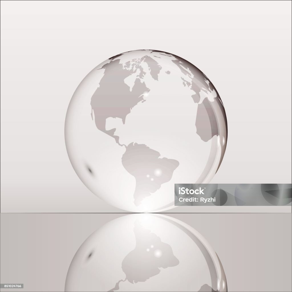 Quả Địa Cầu Trong Suốt Tỏa Sáng Màu Xám Hình minh họa Sẵn có - Tải ...
