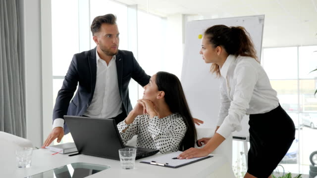personnel management, boss with secretary holding Job interview in  boardroom, business meeting of businesspeople Free Stock Video Footage  Download Clips employment and labor