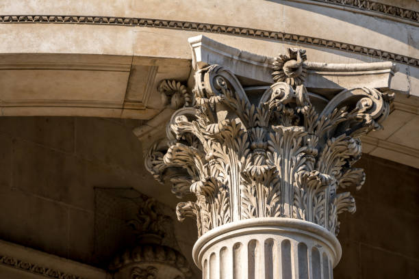 istock The crown of a pillar with fine sculpture details 851041442