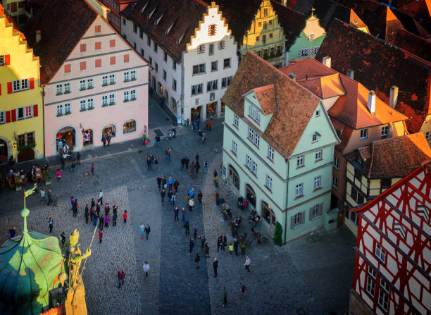 Rothenburg ob der Tauber, Germany, retro toned