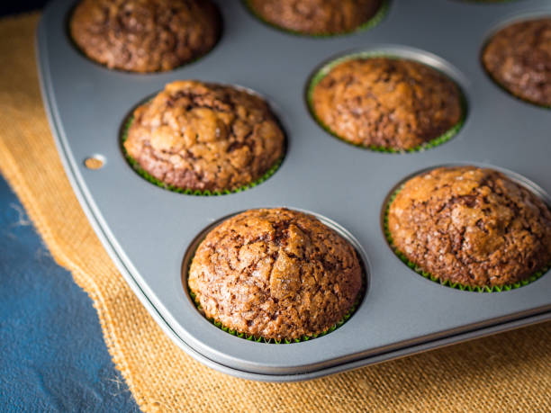 istock Banana chocolate muffin with caramel sugar topping 851098102