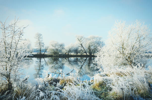 istock Rime frost landscape at Havel river (Germany) 851099640