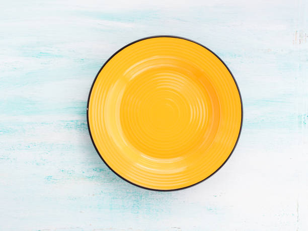istock Pastel Color ceramic plate dish top view 851099860