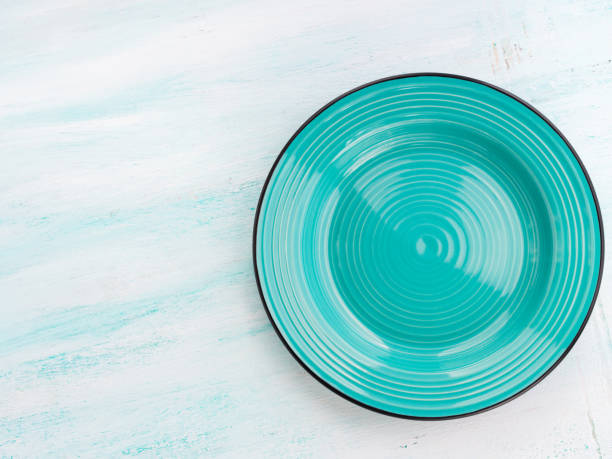 istock Pastel Color ceramic plate dish top view 851102068