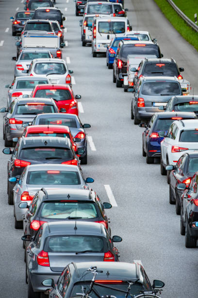 korek na niemieckiej autostradzie - traffic jam traffic germany car zdjęcia i obrazy z banku zdjęć