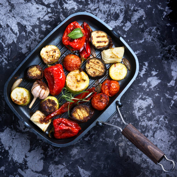 istock Grilled vegetables in a frying pan 851103986