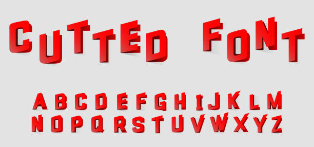 istock Alphabet letters cut out from paper red style. Vector illustration 851107260