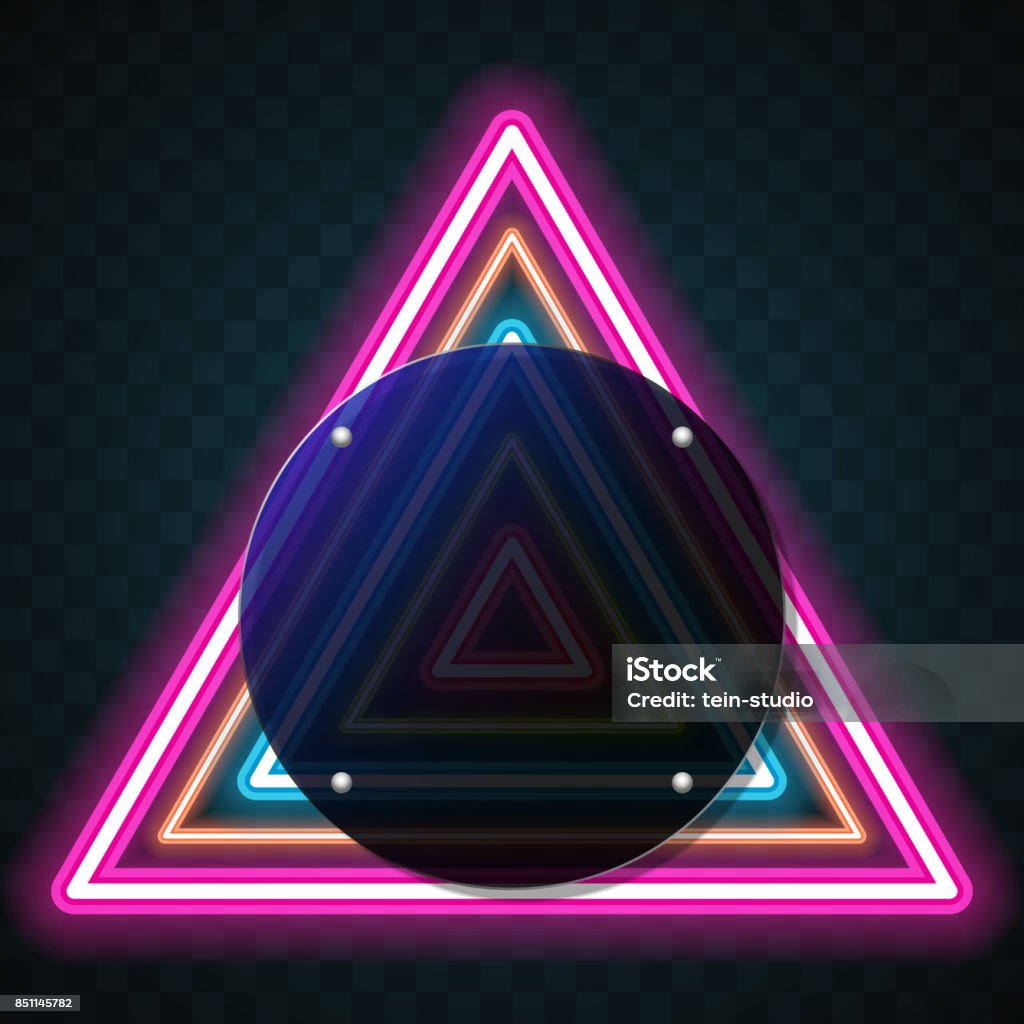 Neon Color Triangle Triangle Neon Design Stock Illustration - Download Image Now - Abstract ...