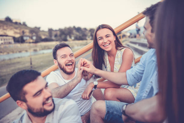 istock Group of Smiling Volunteer Holding Hands in Circle and Having Great Time 851159012