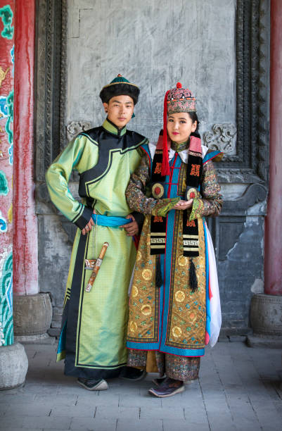 istock mongolian couple in traditional outfit 851169612