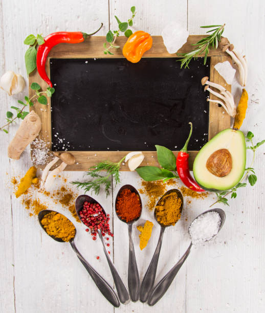 istock Various colorful spices on wooden table 851177818