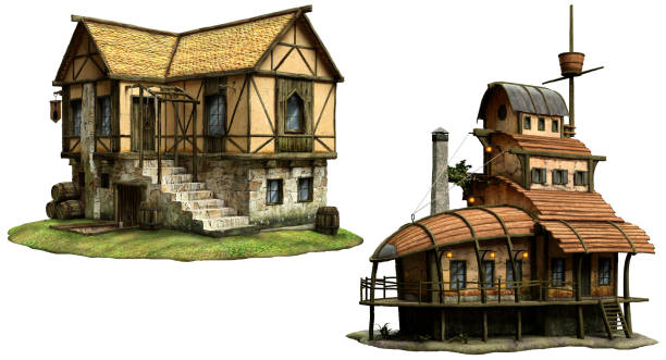 istock Fantasy tavern buildings 851198258
