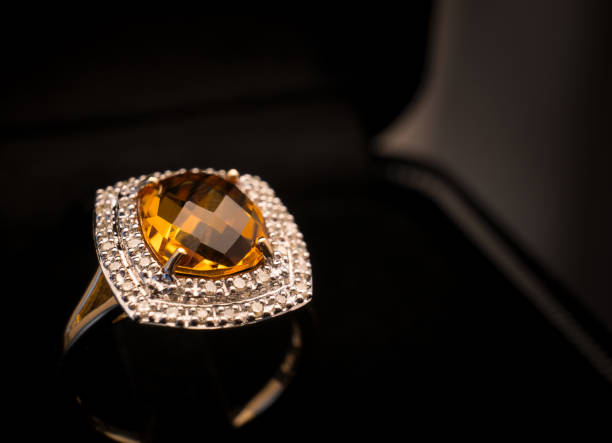 istock Diamond or Jewel ring on shine table 851229126