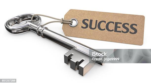 Key To Success Stock Photo - Download Image Now - Key, Success, White Background