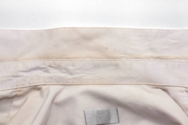 istock stain of the dirty white shirt 851258302