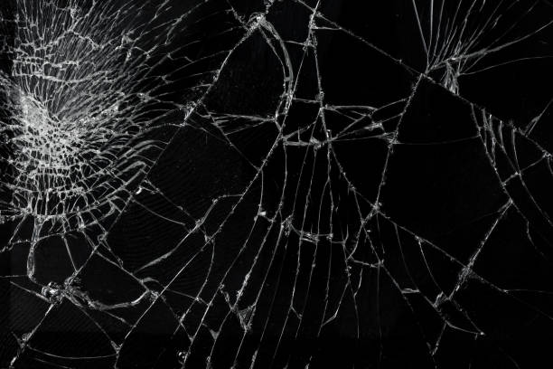 Top View Cracked Broken Mobile Screen Glass Texture Background Stock Photo  - Download Image Now - iStock