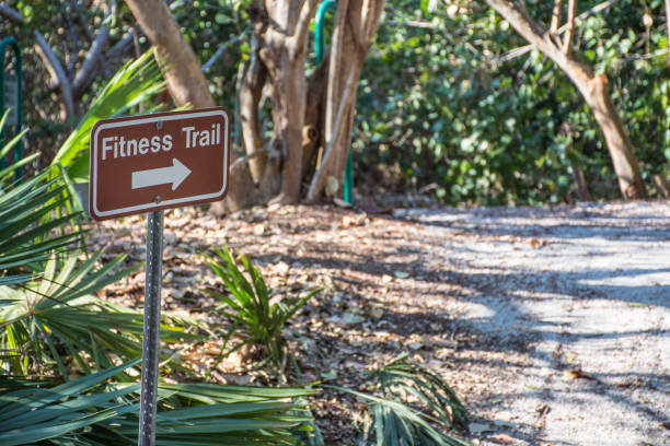 A fitness sign and path at the beach on Captiva Island