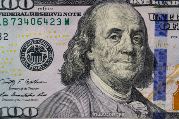 istock Macro shot of one hundred dollars bill 851331120