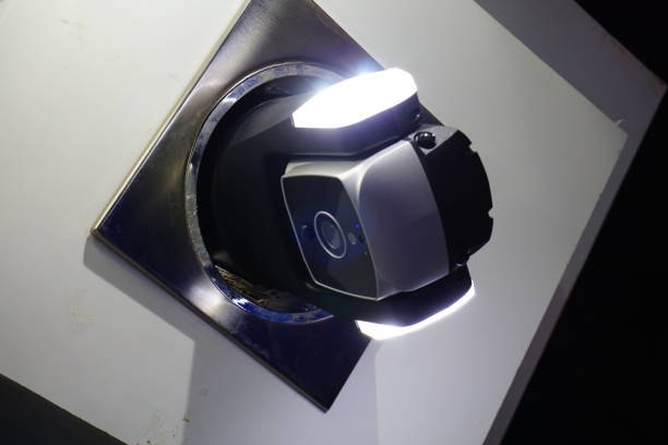 Video camera security system on the wall of the building