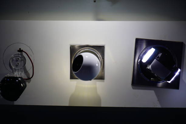 Video camera security system on the wall of the building
