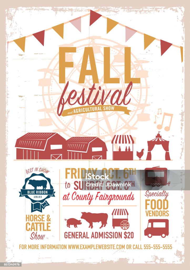 Fall festival agricultural show poster design template Fall festival agricultural show poster design template. Includes sample text. Easy to edit. Agricultural Fair stock vector