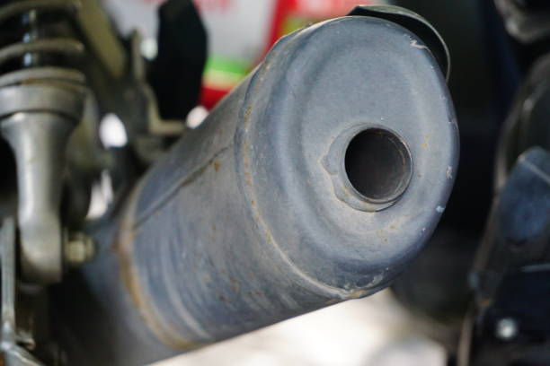 istock Exhaust pipe of a motorcycle 851350022