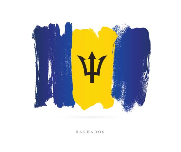 flagge von barbados. vektor-illustration - barbados flag illustrations stock-grafiken, -clipart, -cartoons und -symbole