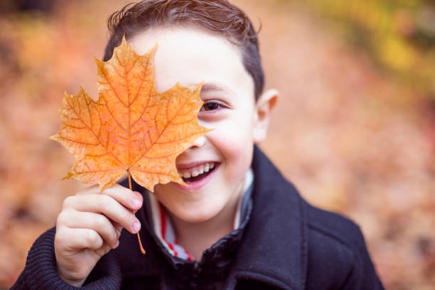 istock little boy in autumn october season 851426618