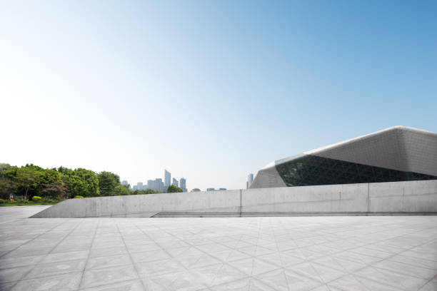 istock empty marble floor with cityscape of modern city 851431840