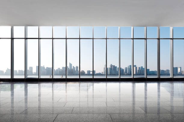 istock emtpy office with cityscape of modern city 851438020
