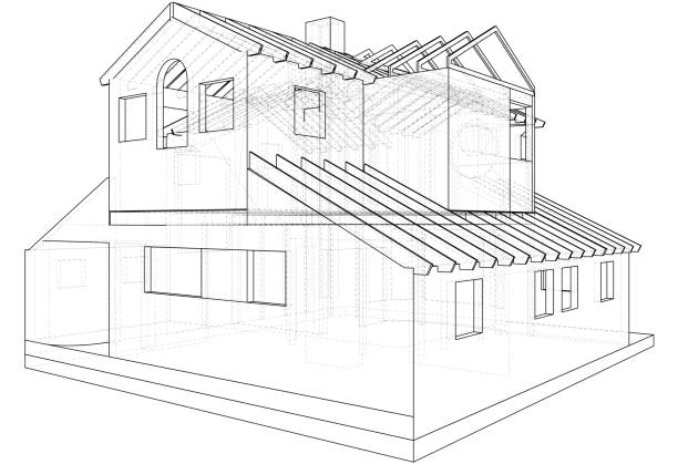 istock House drawing in vector. The contours of the house. Vector created of 3d 851442368