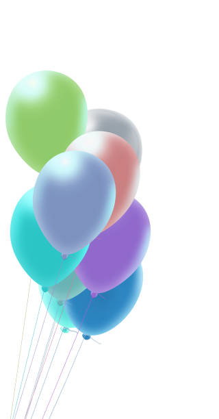 istock image of multi colored balloon on a white background 851448524