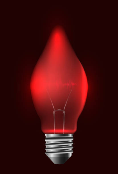 istock Illustration of a realistic red bulb with pulse. Garland. 851448614